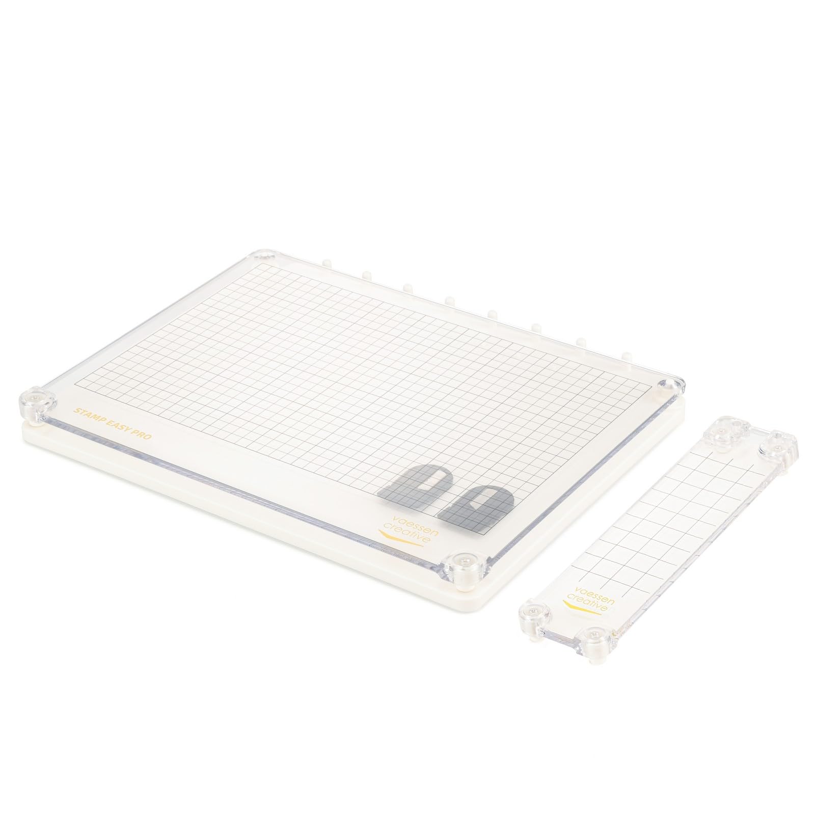 Vaessen Creative Stamp Easy Pro Stamping Aid Separable Including Stamp Plates, Magnetic Plates and Magnets, Borderless on 3 Sides, for Precise Positioning of Stamps for Clear Stamp and Rubber Stamps