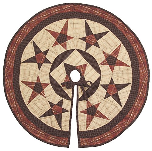 Primitive Country Star Quilted Christmas Tree Skirt 24