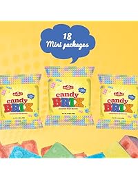 Candy Brix Assorted Fruit Flavors 18 Party Favor Bags, .42 Ounce Each | Fun Building Candy Bricks Blocks - Kosher