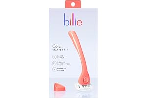 Billie Women’s Razor Kit, 1 Handle + 2 Blade Refills + Magnetic Holder, Coral