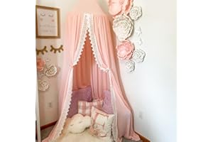 THREENTDAY Bed Canopy for Girls and Kids Hanging Mosquito Net for Baby Crib Nook Castle Game Tent Nursery Play Room Decor (Pi