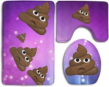 Vkdjeu - Juego de 3 Alfombrillas de baño Antideslizantes con diseño de