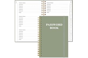 Heveboik Password Book with Alphabetical Tabs - Small Pocket Password Keeper Book for Computer & Website Logins, Password Logbook to Help You Stay Organized, 4.5" x 6.2", Green