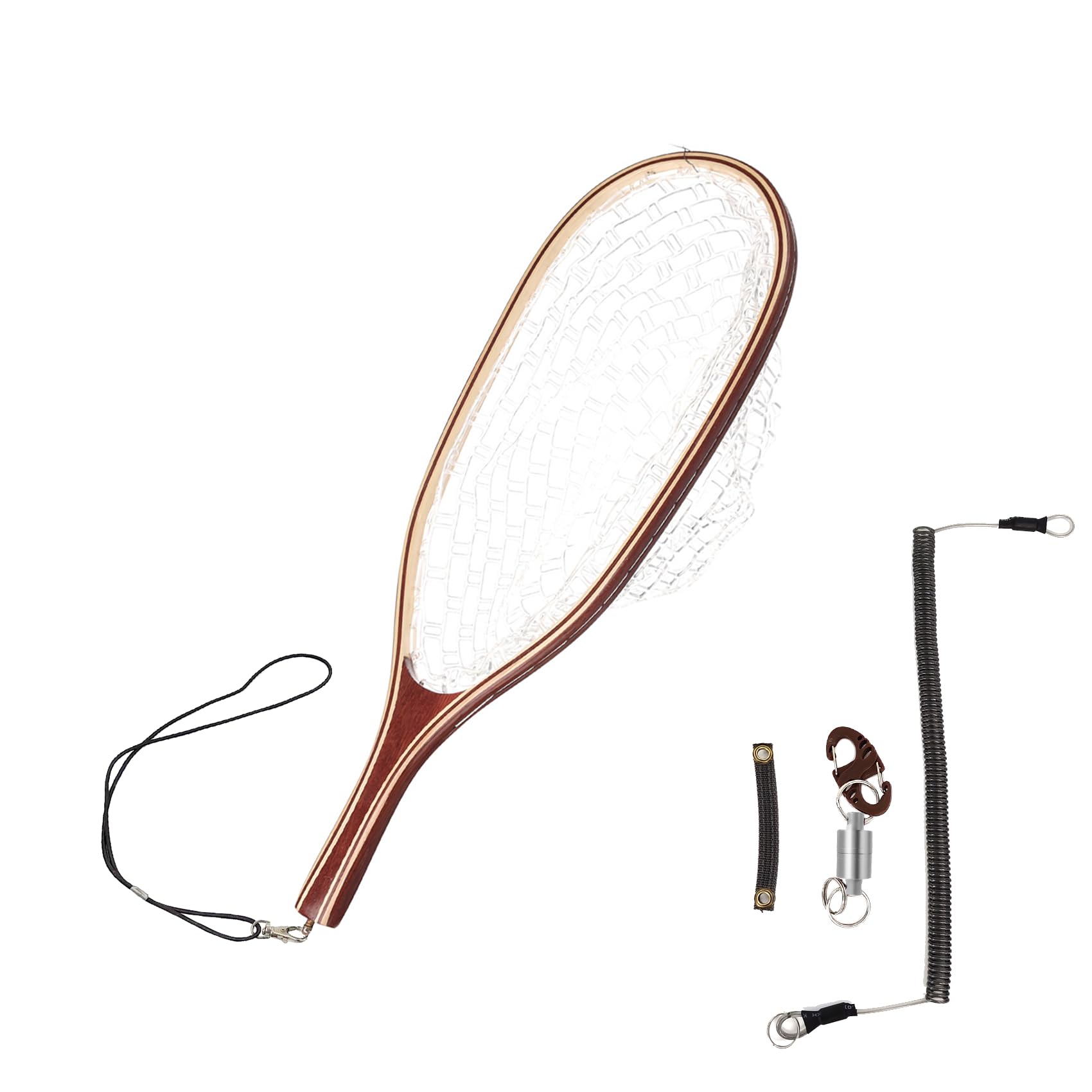 Photo 1 of Aventik Fly Fishing Net Landing Wooden Rubber Ghost Net Magnetic Release Catch & Release(HWRN07&Magnet)