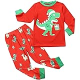 Lurryly Christmas Baby Boy Clothes Kids Long Sleeve Cartoon Dinosaur Printed Tops+Pants Pajamas Set