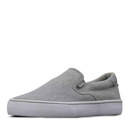 Lugz | Clipper Casual Sneakers for Men | Slip On Shoes for Men | Everyday Men Footwear, Medium Grey/White/Gum, 8.5