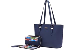 YZAOLL Purses for Women Faux Leather Medium Large Tote Satchel Shoulder Purse Handbag Wallet set