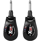 Xvive U2 Guitar Wireless System with 2.4G Transmitter and Receiver (Black) | 5ms Low Latency, 5H Battery Life, 90ft Range, Plug and Play for Electric Guitars, Bass, Violin