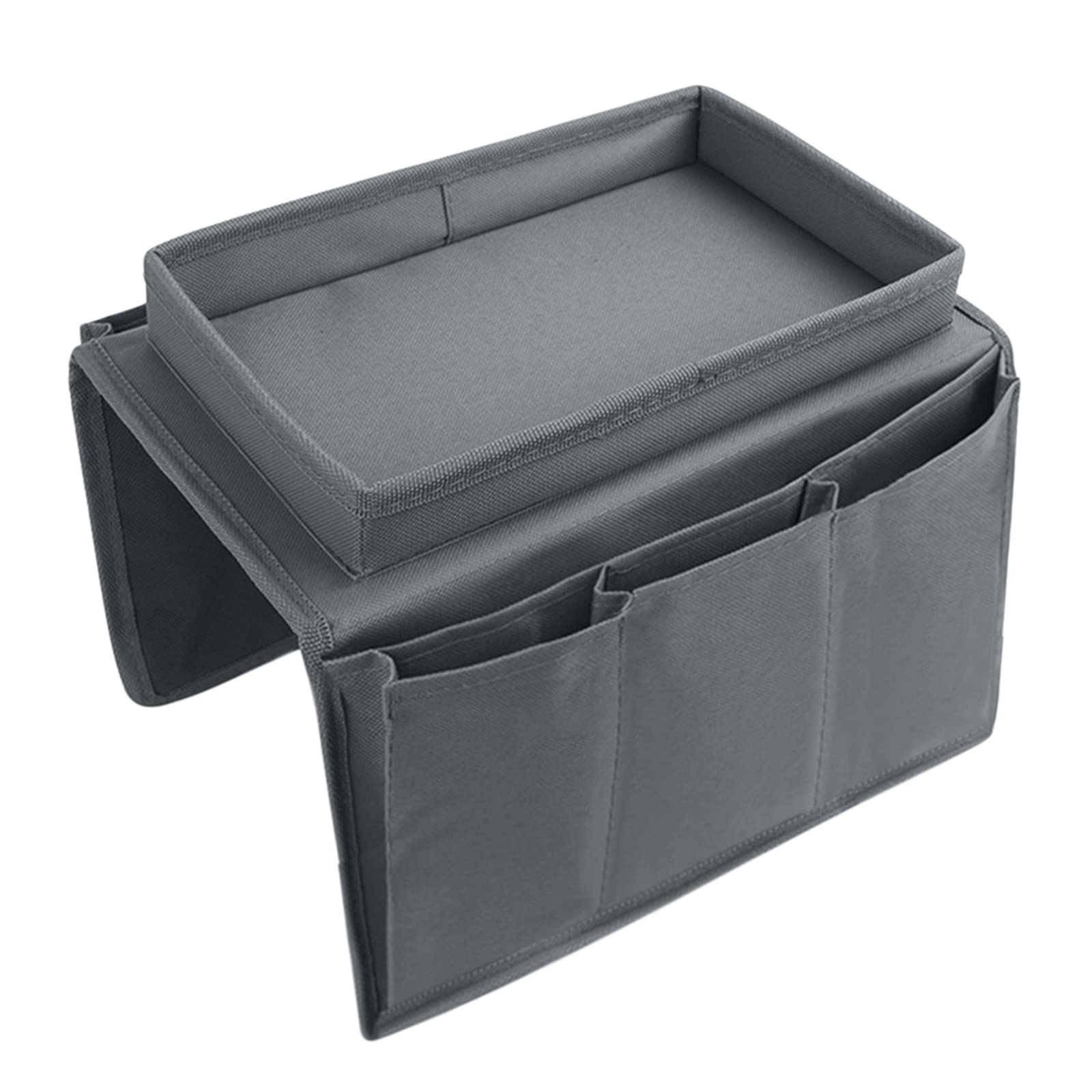 Moonlove Over Sofa Armrest Hanging Tidy Storage Caddy Non-slip Couch Organiser Caddy Pockets With Tray Arm Chair Tidy Organiser for Snacks Coffee Cups Eyeglasses Cable Pens — image 1