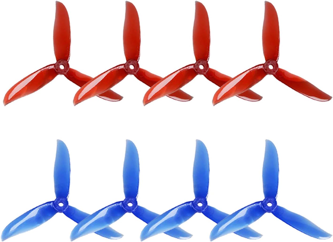 EVAIKON DALPROP CYCLONE 8pcs T5050C Propeller, 3-Blade Props Drone Propeller CW CCW for FPV Racing Drone Quadcopter(Red/Blue)