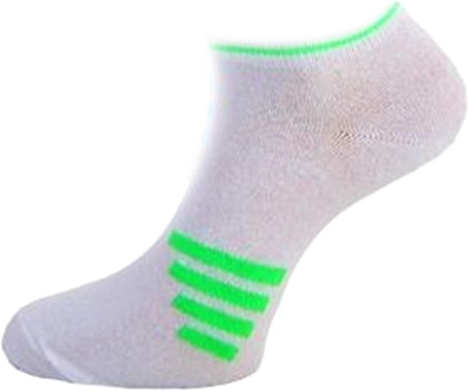 3 Pairs Girls Boys White Neon Stripe Pattern Trainer Socks Mixed Colours Shoe 12 to 3