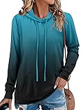 MODARANI Blue Tie Dye Hooides for Women Fashion