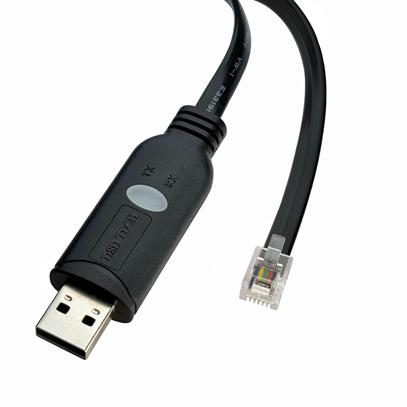 DSD TECH SH-RJ12B USB to RJ12 RJ11 6P4C RS232 Serial Cable (Black) 5.9FT