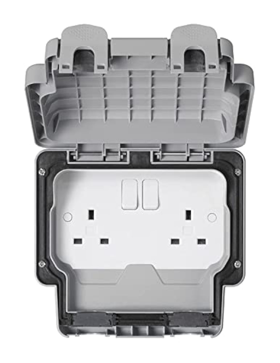 MK Masterseal Plus K56482RY 13 amp 2-Gang Switched Socket, Grey
