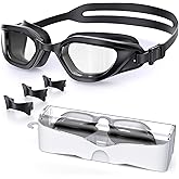 Vegemono Swim Goggles, Unisex Adult Swimming Goggles Anti Fog Anti UV No Leakage Wide View for Men Women Youth