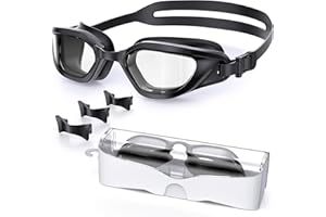 Vegemono Swim Goggles, Unisex Adult Swimming Goggles Anti Fog Anti UV No Leakage Wide View for Men Women Youth