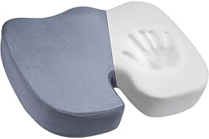 YIGO MASTER Office Chair Cushion, Non-Slip, Relieve Sciatica and Tailbone Pain, Sturdy Tailbone Cushion for Sedentary Sitting, Suitable for Office Chairs/Car Seats/Gaming Chairs/Wheelchairs, Gray