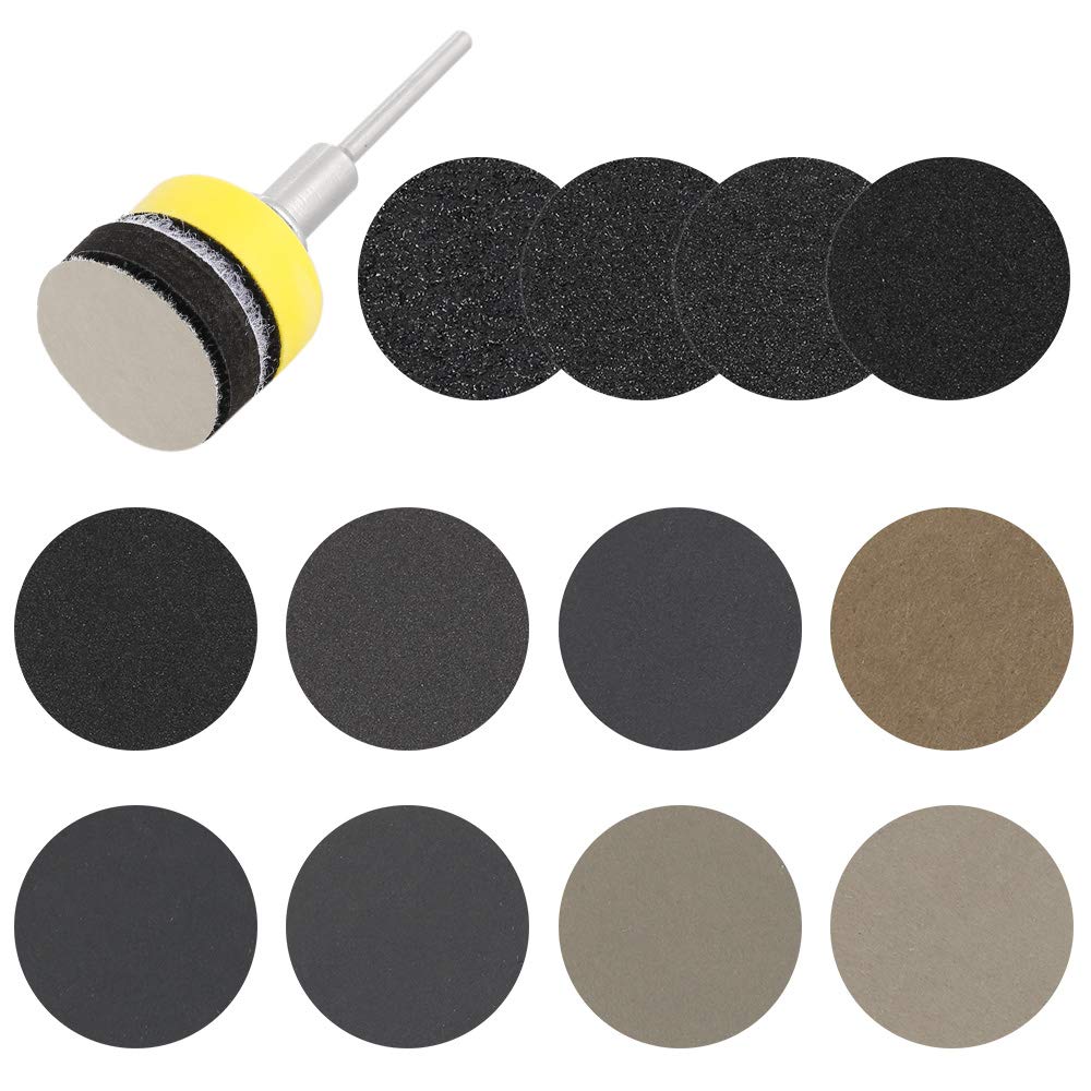 180Pcs 1 Inch (25mm) Sanding Discs Hook and Loop Wet and Dry Sanding Paper Disc 60/80/100/150/240/400/800/1200/2000/3000/5000/10000 Grits Sandpaper Disk Grinding Polishing Sand Paper Sheets