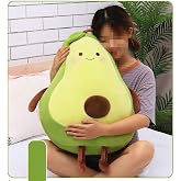XICHEN 27 Inch Green Large Simulation Avocado Plush Toy Doll Sleeping Pillow - Holiday Warm Gift Plush Toy (Seated)