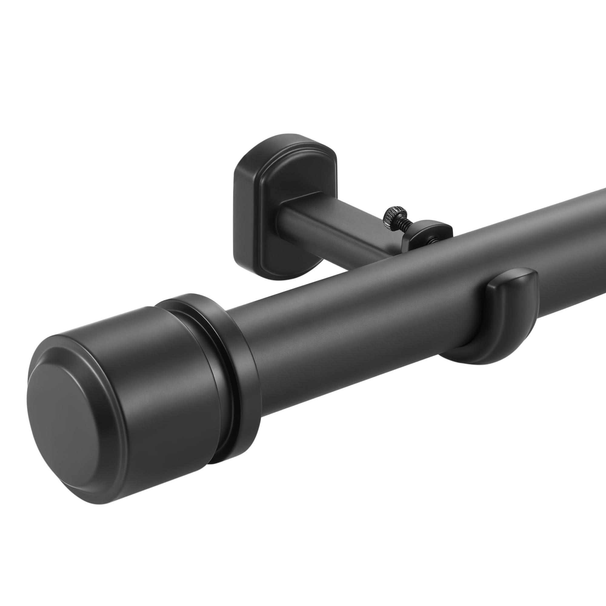 Photo 1 of 1 1/8 Inch Diameter Curtain Rods 144 to 240 Inches(12-20ft), Telescoping Heavy Duty Large Drapery Rod with Adjustable Aluminum Alloy Bracket, Solid End Caps for Windows Patio Decoration, Matte Black