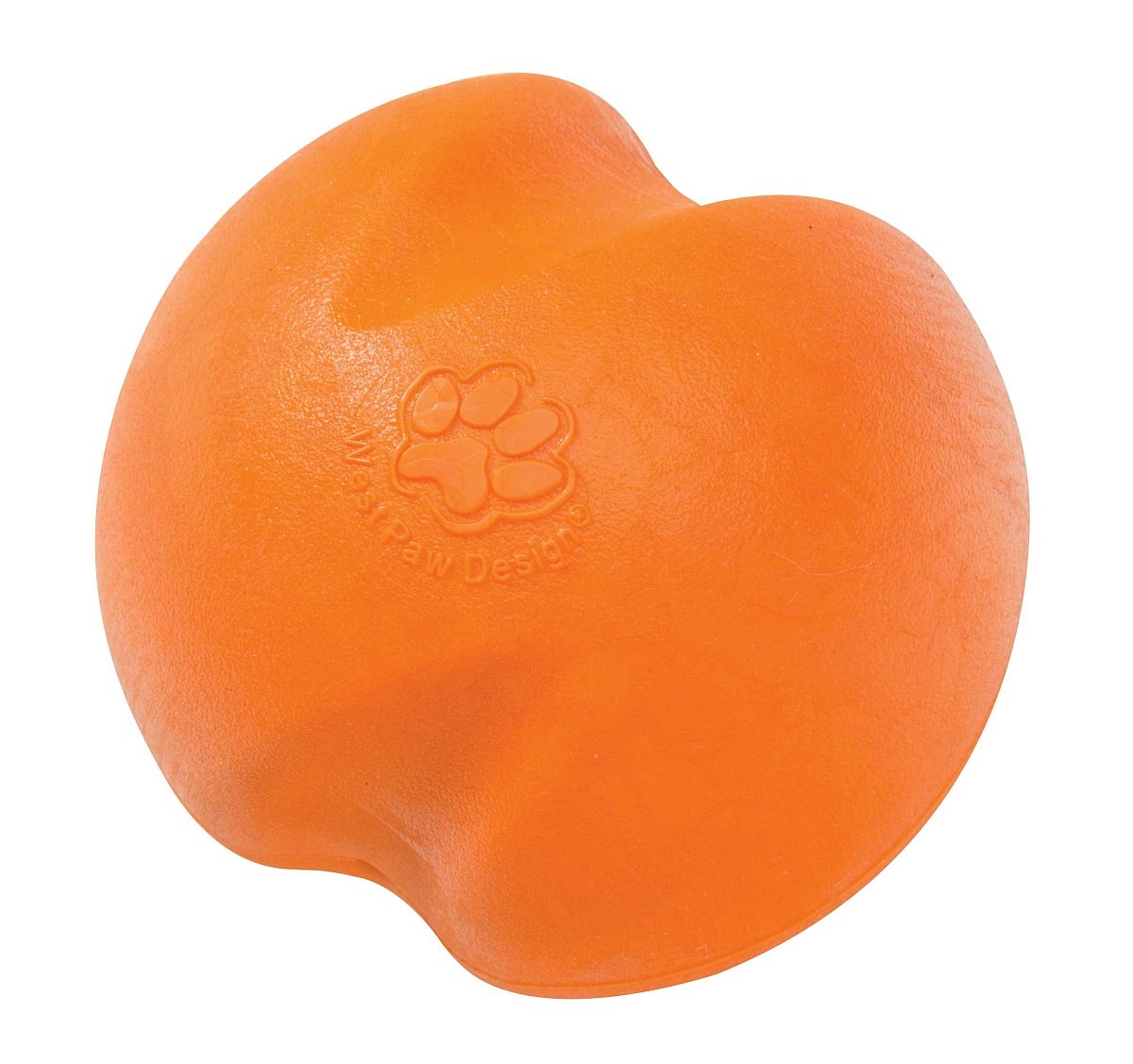 WEST PAW Zogoflex Jive Ball Dog Chew Toy – Bouncing Toys for Dogs, Fetch, Catch, Chewing, Play – Floatable, Recyclable Balls – Latex-Free, Non-Toxic, Dishwasher Safe Dog Toy (Tangerine, Small)