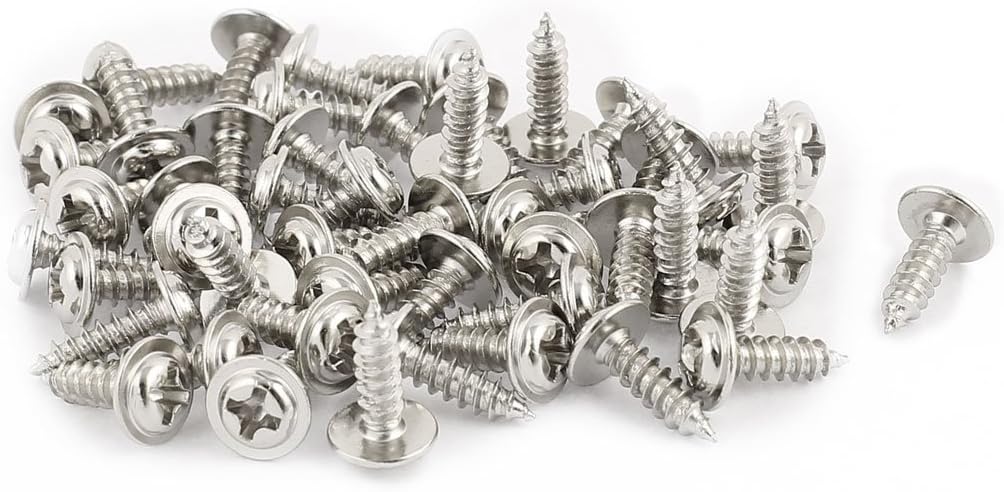 Aexit 50pcs 3x10 Stainless Steel Phillips Head Self-Tapping Screw with Shoulder Washer (169006c2d5dae7037ffbc0a76298620b)