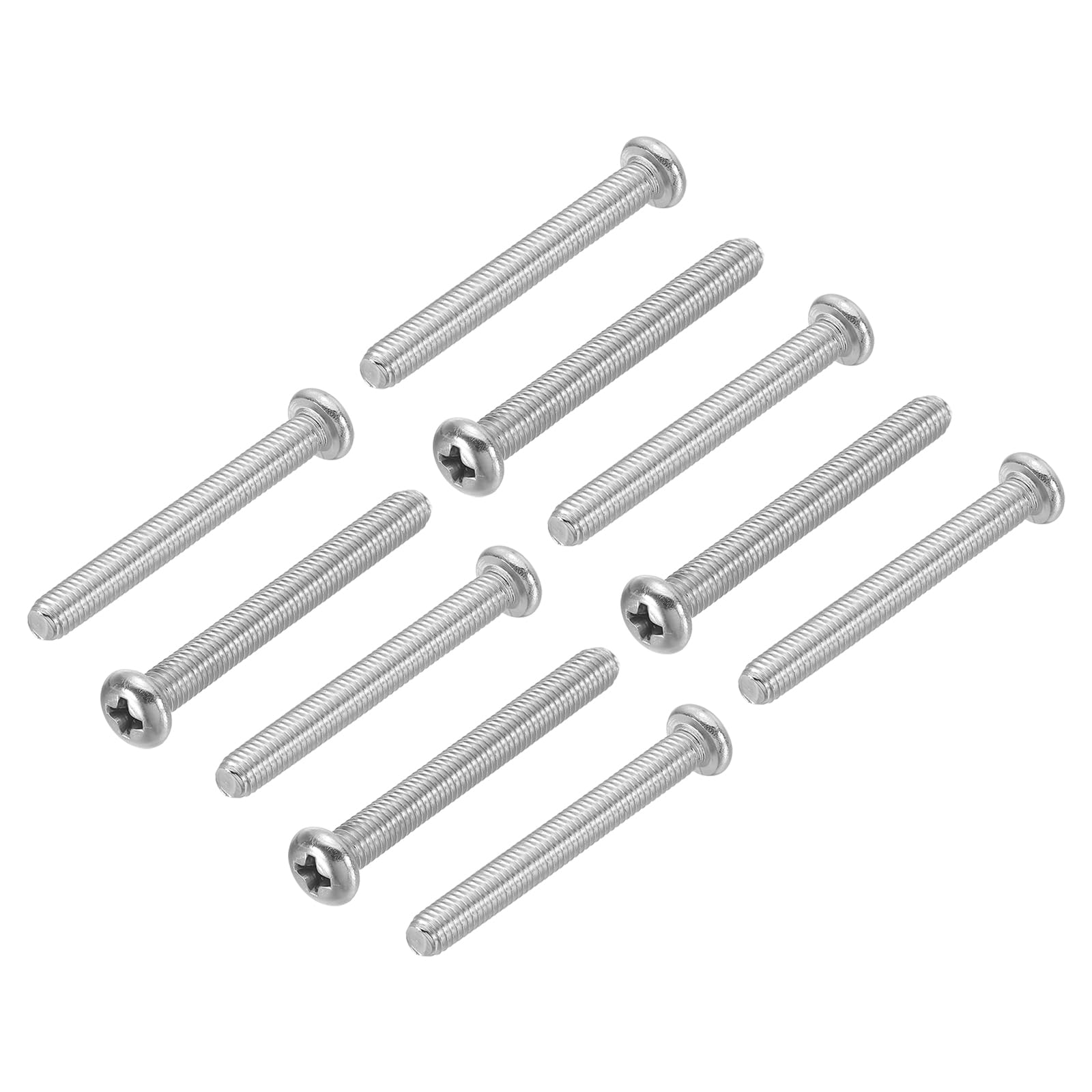 PATIKIL Phillips Pan Head Screws, 15 Pack M5-0.8 x 45mm 304 Stainless Steel 18-8 Full Thread, Pan Head Machine Phillips Drive Screw