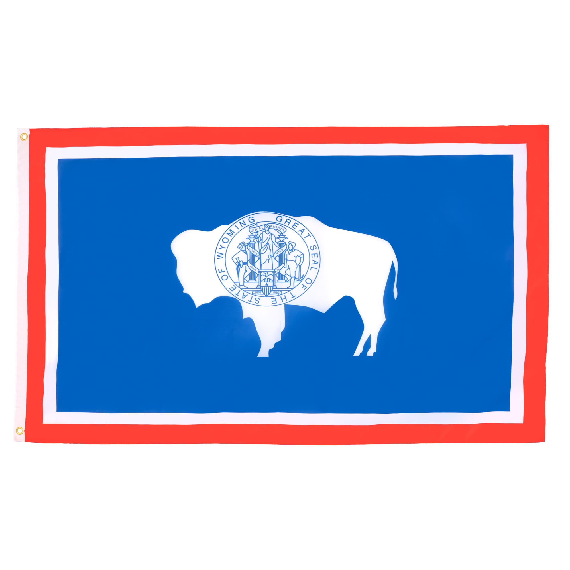 AZ FLAG - Wyoming Flag - 2x3 Ft - 100D Polyester Us State Of Wyoming Banner with Two Metal Grommets - Fade Resistant - Vivid Colors - 2' x 3' Feet - 90x60 Cm — image 1