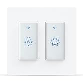 Milfra Smart Switch, Smart Light Touch Switch 2 Gang, Double Smart WiFi Light Switches, Smart Switch 2 Gang Compatible with Alexa and Google Home, Neutral Wire Needed, No hub Required (2Gang)