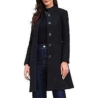 Amazon.com: Allegra K Stand Collar Coat for Women's Double