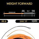 SF Sink Tip Line Fly Fishing Line WF4F/S Orange Black 100ft IPS3 11ft Tip view 4