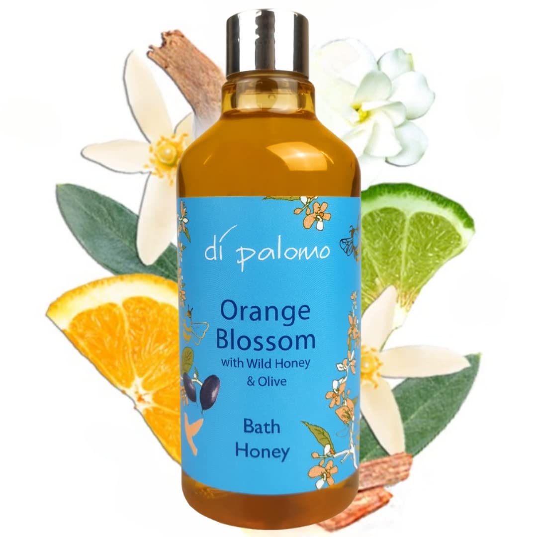Di Palomo Orange Blossom & Honey Bath Honey 300ml | Bath Oil & Bubble Bath Blend | Womens Shower Gel with Moisturising Skin Care | Luxury Body Wash Relaxation Gift For Women | Pamper Gifts For Her