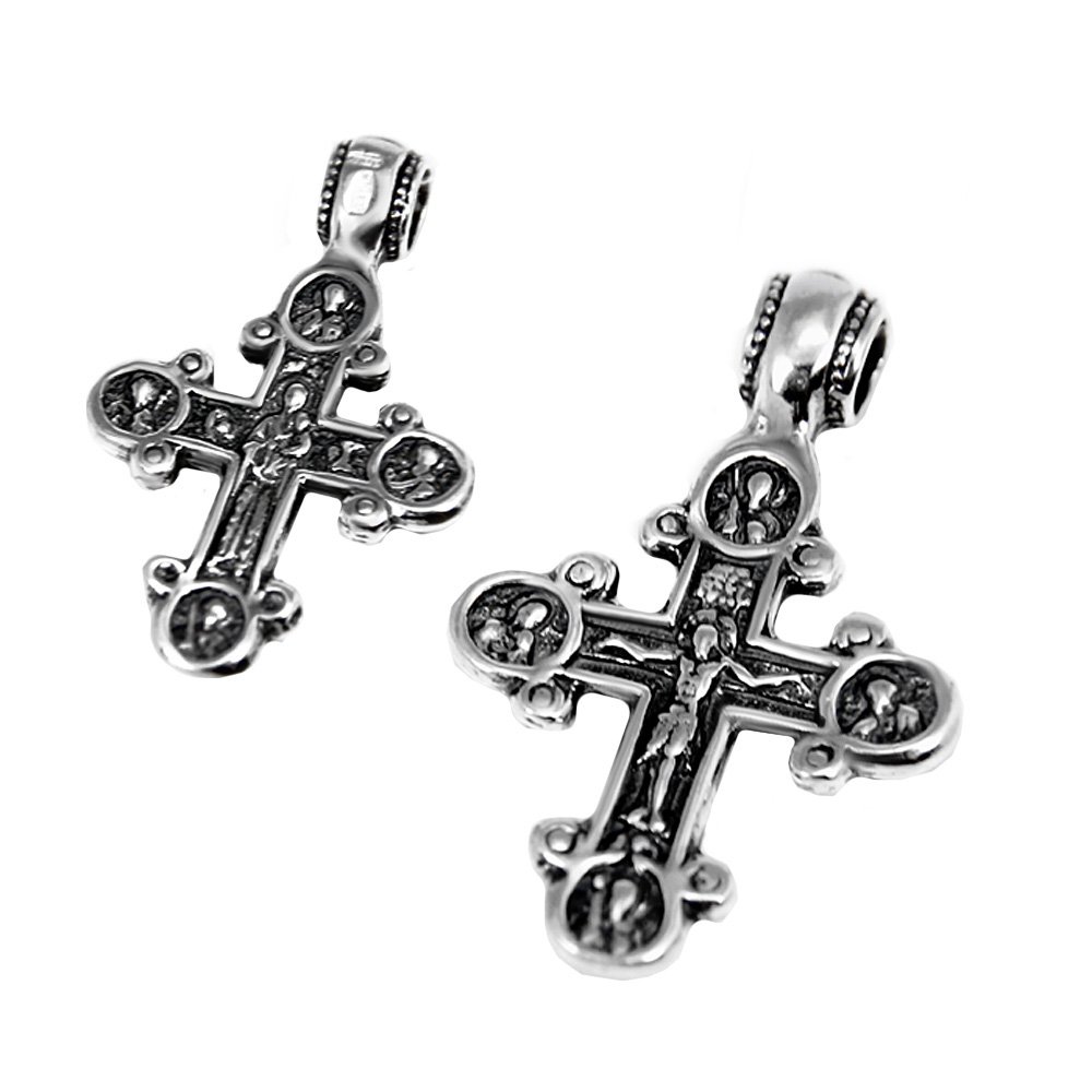 NKlaus Pendant Jesus Cross 925 Silver Orthodox Pendant Faith Symbol K08