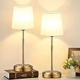 Cordless Table Lamps Set of 2 – Battery Operated Lamp with 7500mAh Rechargeable Battery, Stepless Dimmable Vintage Brushed Gold Desk Wireless Lamps for Dining Room, Nightstand & Patio (Bulbs Included)