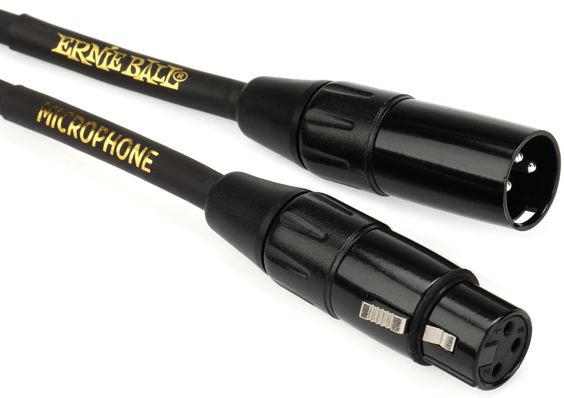 Ernie Ball 20' Male Female XLR Microphone Cable Black