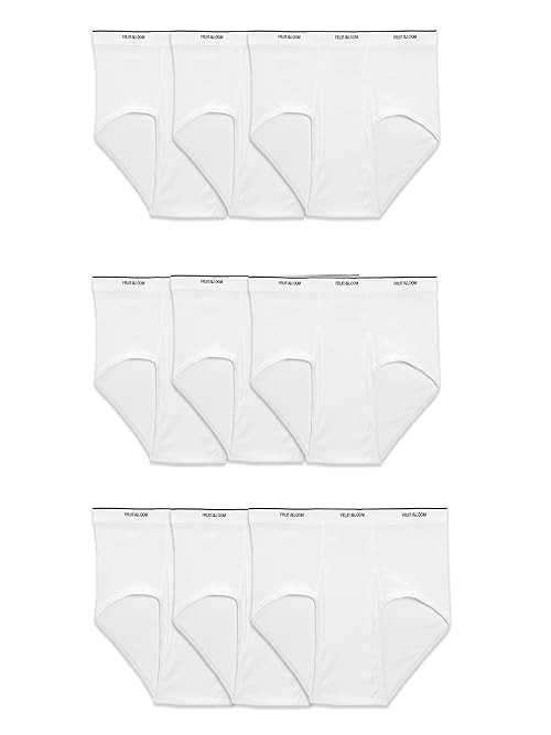 Fruit of the Loom mens Tag-free Cotton Briefs, 9 Pack - White, Large US
