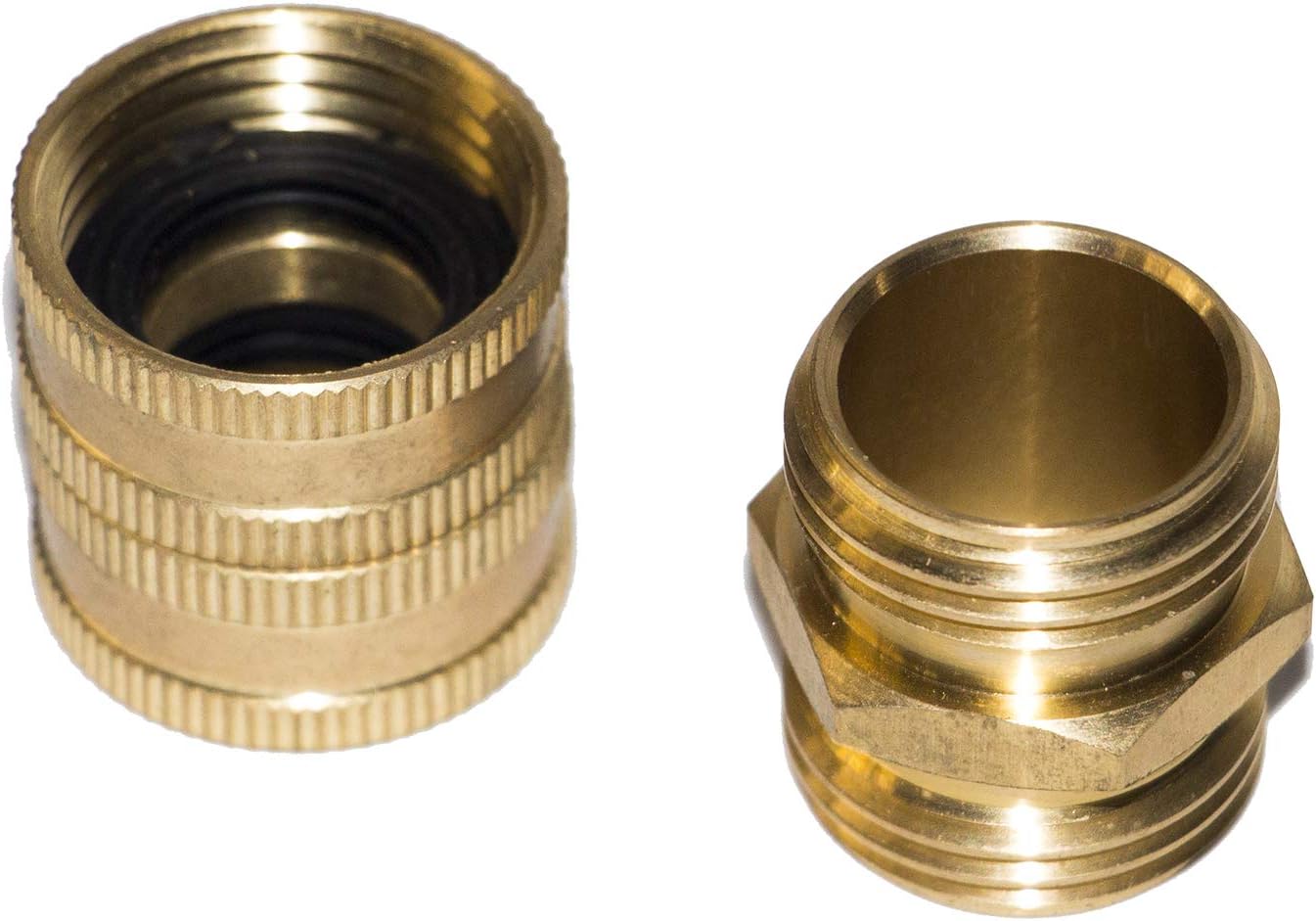 Hourleey Garden Hose Adapter, 3/4 Inch Solid Brass Hose Connectors Adapters, Male to Male, Female to Female, 4-Pack with Extra 6 Washers : Garden & Outdoor