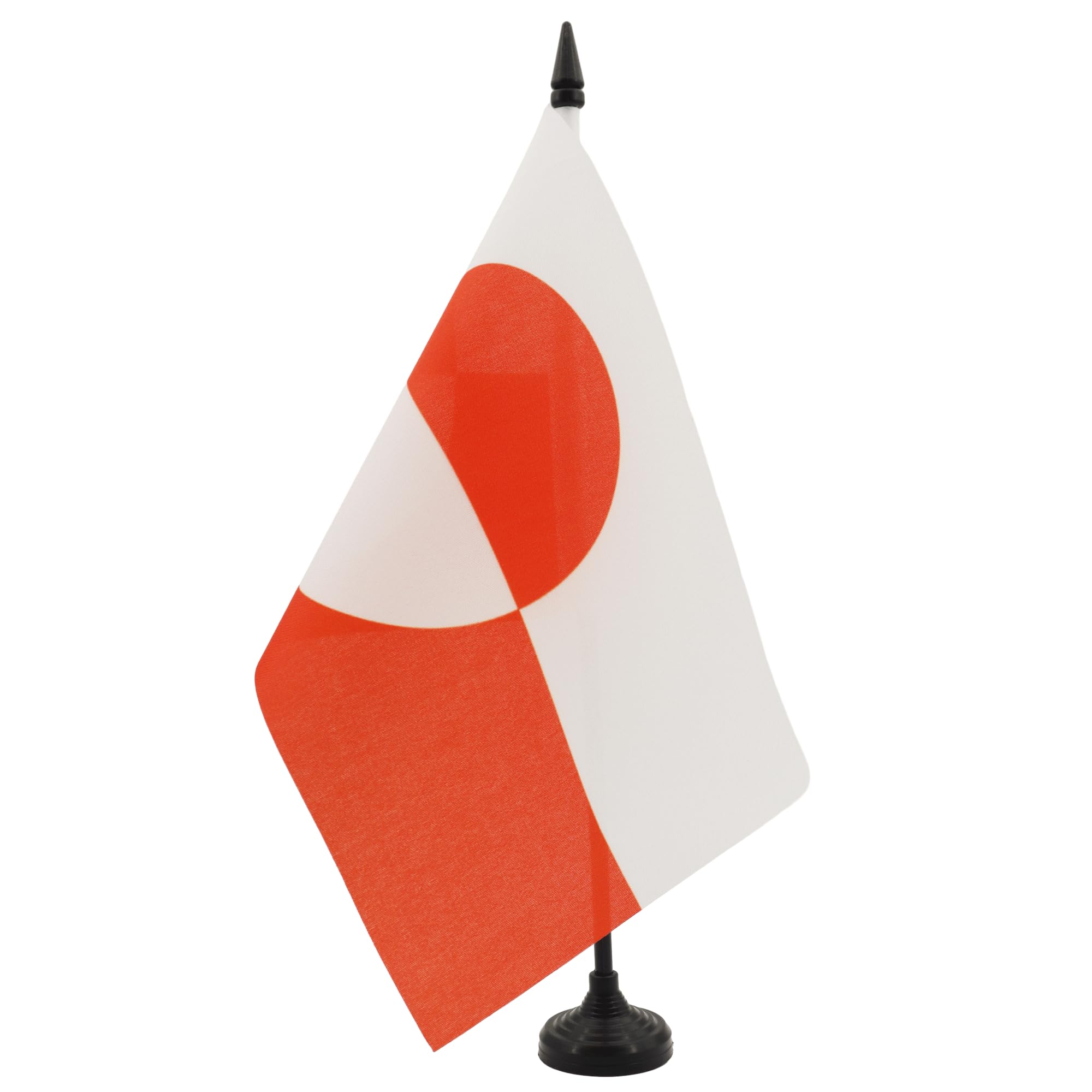 AZ FLAG Greenland Table Flag 5'' x 8'' - Greenlander Office Decoration 100% Polyester 21 x 14 cm - Mini Desk Flag with Pole and Black Plastic Base — image 1