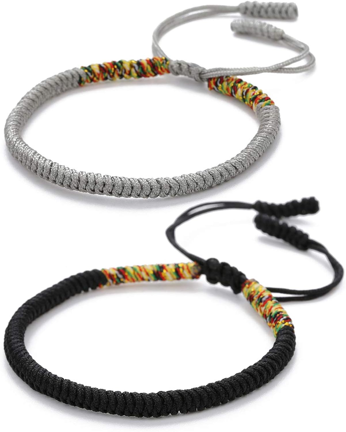 BALIBALI Woven Bracelet Hand-Knitted Woven Bracelet Hand-Knitted Lucky Rope Bracelet Tibetan Buddhist Traditional Wristbands Wrist Cuff Bracelets Adjustable