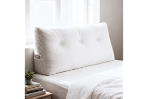 Shuyeon Wedge Pillow Headboard Twin/Twin XL Triangular Bed Wedge Pillow for Headboard, Headboard Pillow Reading Pillow for Daybeds and Bunk Beds with Removable Velvet Cover