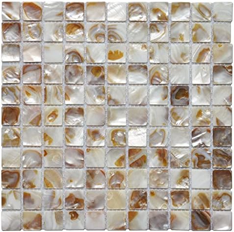 DHOKAS MOSAIC Mother of Pearl Shell Mosaic Tile Square Mosaic Tile for Kitchen / Bathroom Backsplash(10Pcs)