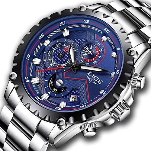 Lige watch men sport quartz clock mens watches stainles…