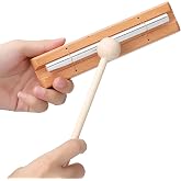 Musfunny Energy Chimes Hand Bells: Solo Tone Chime Music Instrument | Wooden Hand Chime Percussion with Mallet for Yoga Meditation Sound Healing Teachers' Classroom Tools
