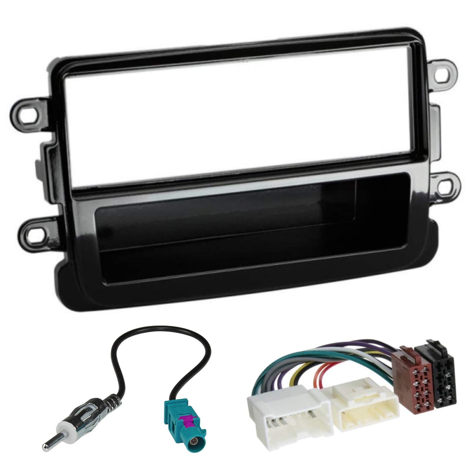1 Din car stereo fitting kit fascia for DACIA duster sandero 2012-2017 glossy black