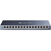 TP-Link 16 Port Gigabit Ethernet Network Switch, Desktop/ Wall-Mount, Fanless, Sturdy Metal w/ Shielded Ports, Traffic Optimi