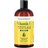 Natural Riches Vitamin E Oil | 100% Pure and Natural Cold Pressed Vitamin E oil for Skin, Scars, Face, Nails, Hair, Scalp 30,