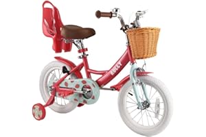 RULLY Fruit Kids Bike 12 14 16 Inch Bicycle for Girls Ages 2-7 Years, Training Wheels Included, Girl Bikes with Basket & Doll Seat