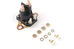 Zhushan Starter Solenoid with 2 Hole Bracket, Mower Part 117-1197 for Lawn Mower Universal Solenoid Replaces