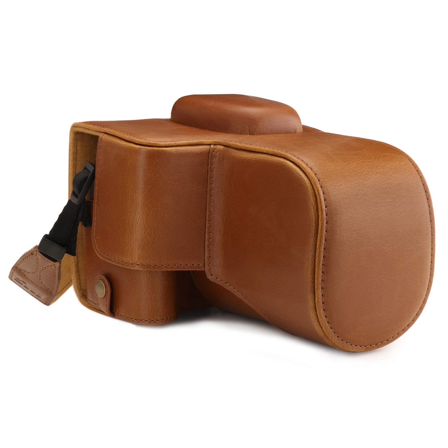 MegaGear MG1609 Ever Ready Leather Camera Case Compatible with Canon EOS 2000D (18-55mm) - Light Brown