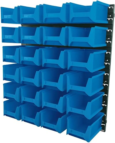 Draper 06797 Storage Bin Set 24 Pieces Blue Large Workshop Garage Organiser